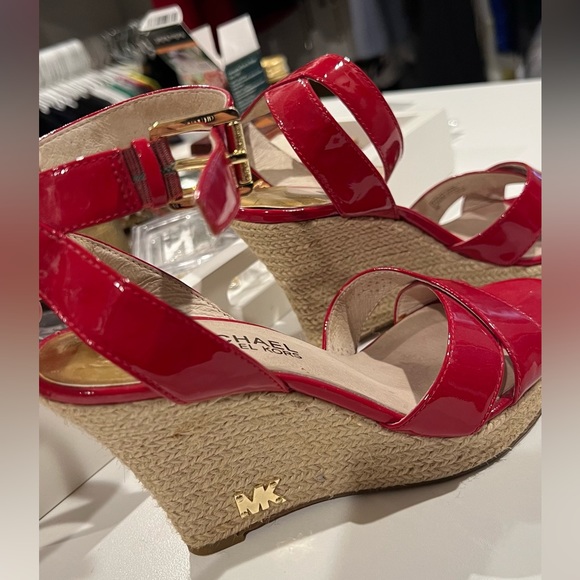 MICHAEL by Michael Kors Red Patent Leather Wedges - Picture 2 of 7